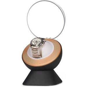 Ultra Quiet Single Watch Winder with Ambient LED Lighting Black & Gold